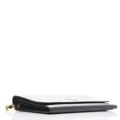 Prada Saffiano Metal Oro Chain Wallet Black 3 of 10