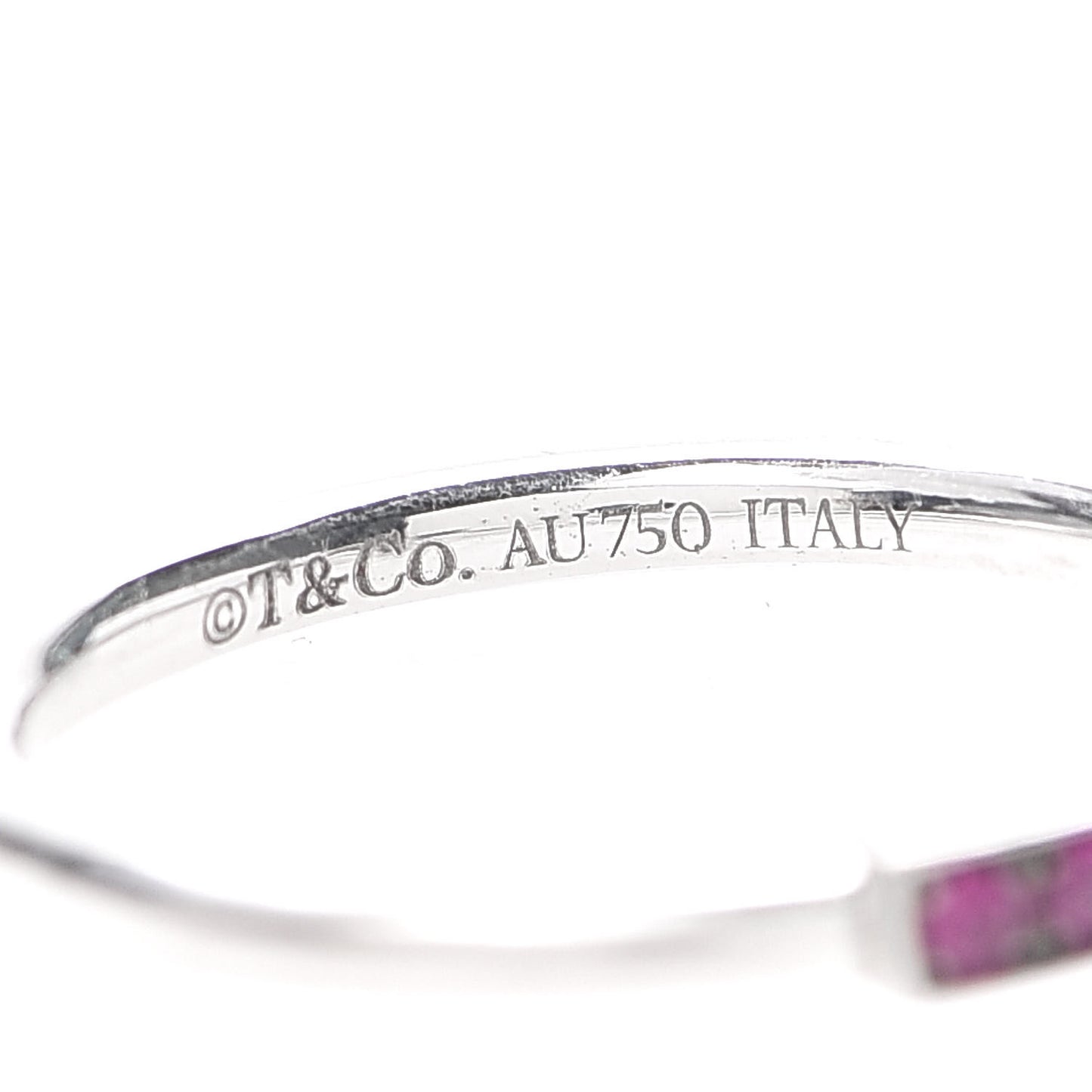 18K White Gold Ruby T Wire Ring 49 4.75