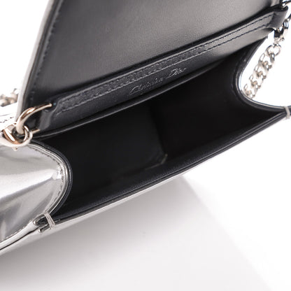Christian Dior Metallic Patent Micro-Cannage Baby Diorama Flap Bag Silver 6 of 8