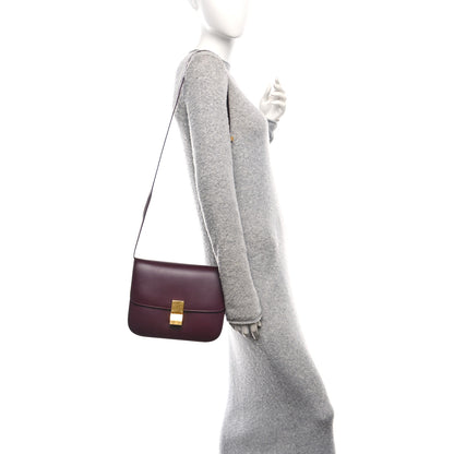 Celine Box Calfskin Medium Classic Box Flap Bag Burgundy 2 of 11