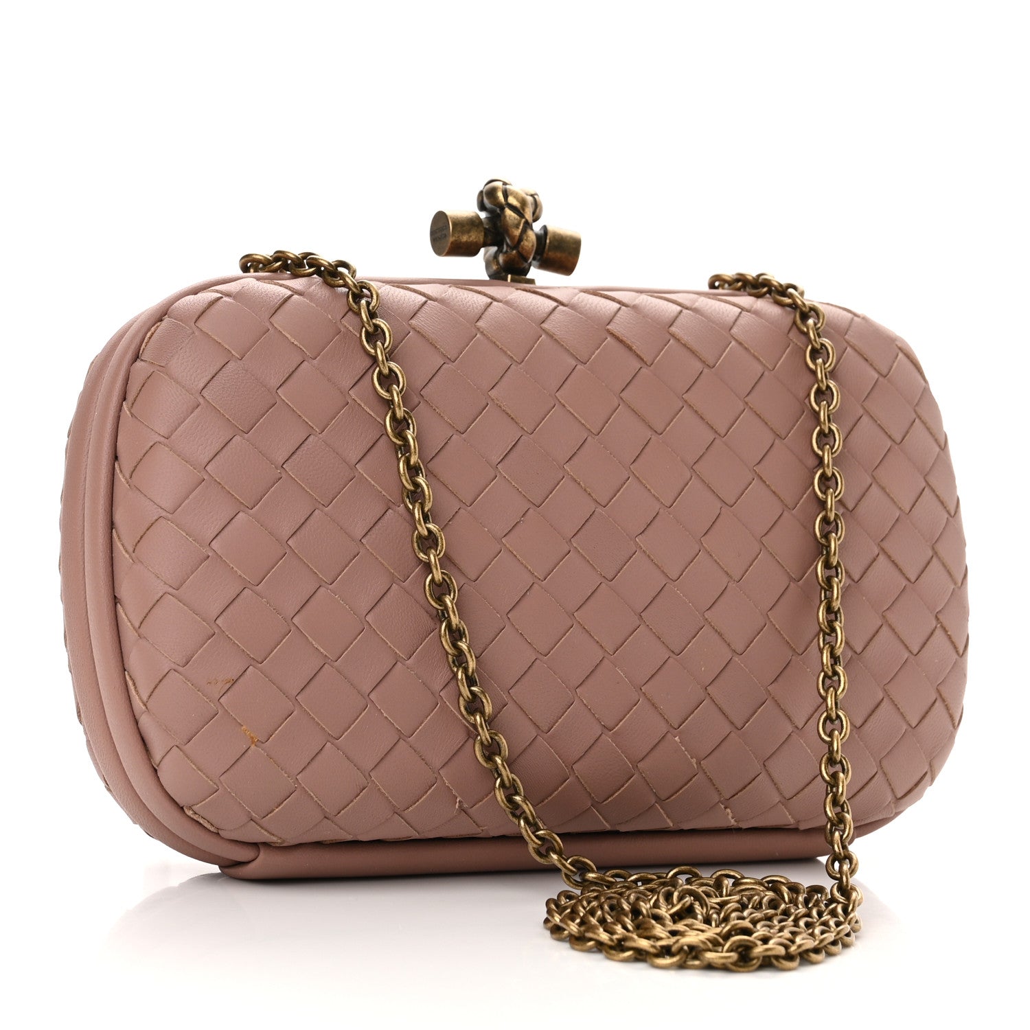 Bottega Veneta Nappa Intrecciato Chain Knot Clutch Watteau 3 of 9