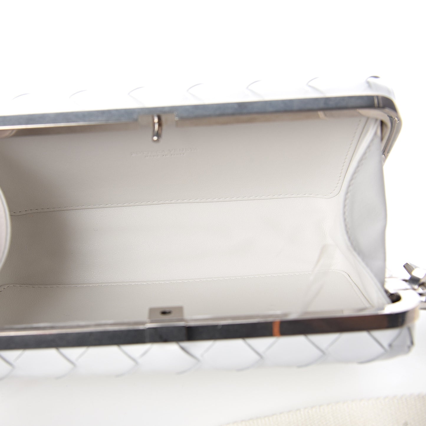 Spazzolato Intrecciato Mens Crossbody Messenger Bag Bianco