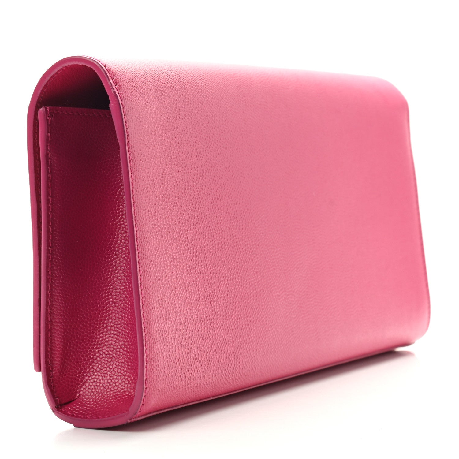 Saint Laurent Grain De Poudre Classic Monogram Cassandre Clutch Fuchsia 3 of 7