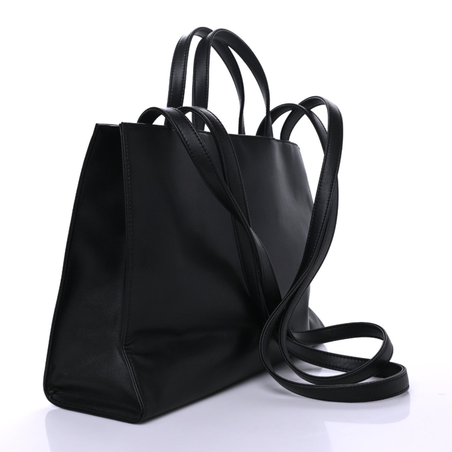 Telfar Vegan Leather Medium Shopping Bag Black 3 of 10