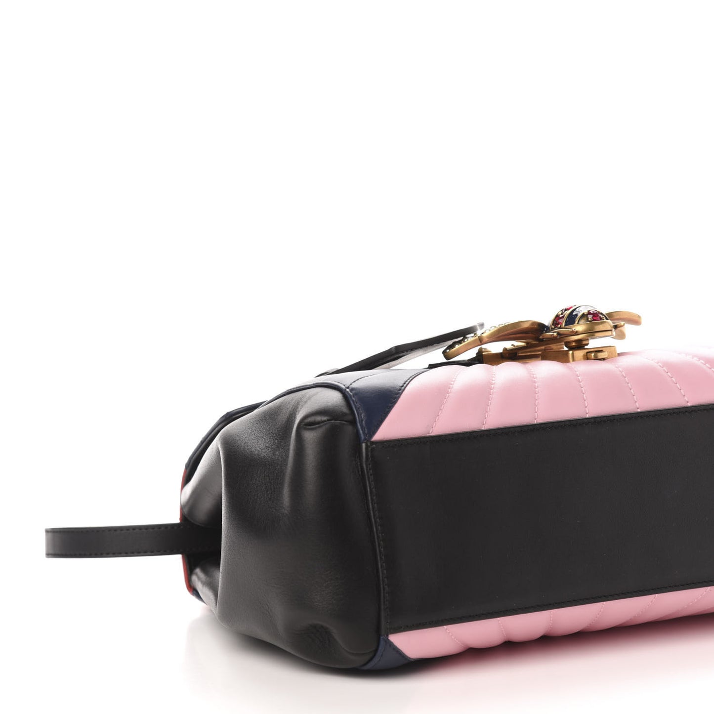 Calfskin Bamboo Trapuntata Queen Margaret Top Handle Bag Blue Agata Hibiscus Red Mystic White Sugar Pink