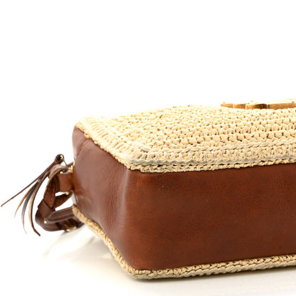 Saint Laurent Raffia Canvas Monogram Lou Camera Bag Beige Brown 11 of 18