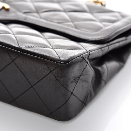 Chanel Lambskin Quilted Medium Double Flap Black 16 of 22