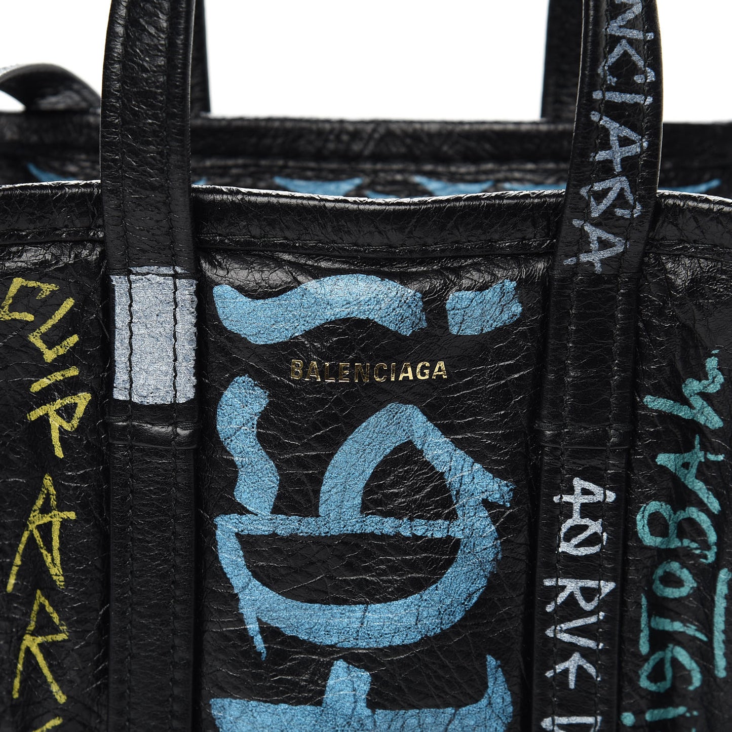 Agneau Arena Graffiti All Over XXS Bazar Shopper Tote Black Multicolor