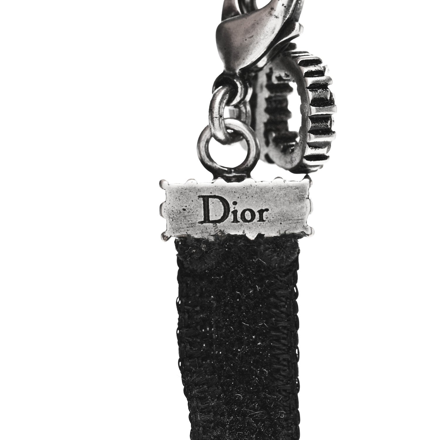 Christian Dior Velvet Crystal DIOR Choker Necklace Black 4 of 4