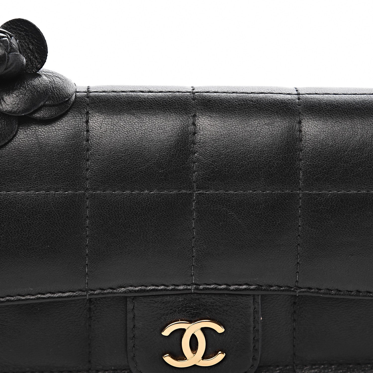 Chanel Lambskin Quilted Mini Chocolate Bar Camellia Flap Black 14 of 14