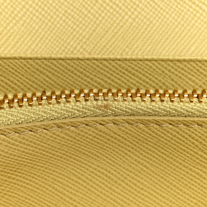 Prada Saffiano Metal Bar Continental Flap Wallet Polline 9 of 10