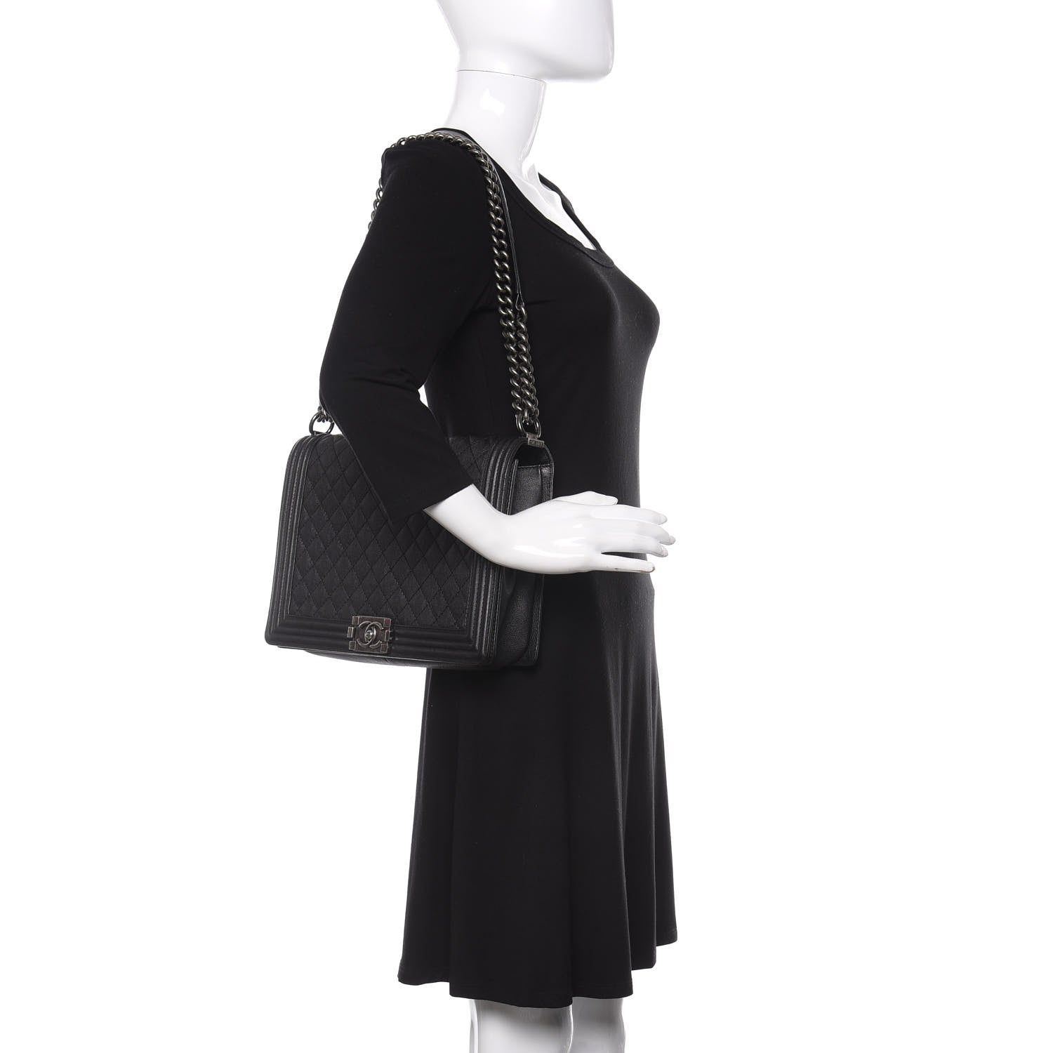 Chanel Calfskin Quilted Large Boy Flap Black 2 of 9