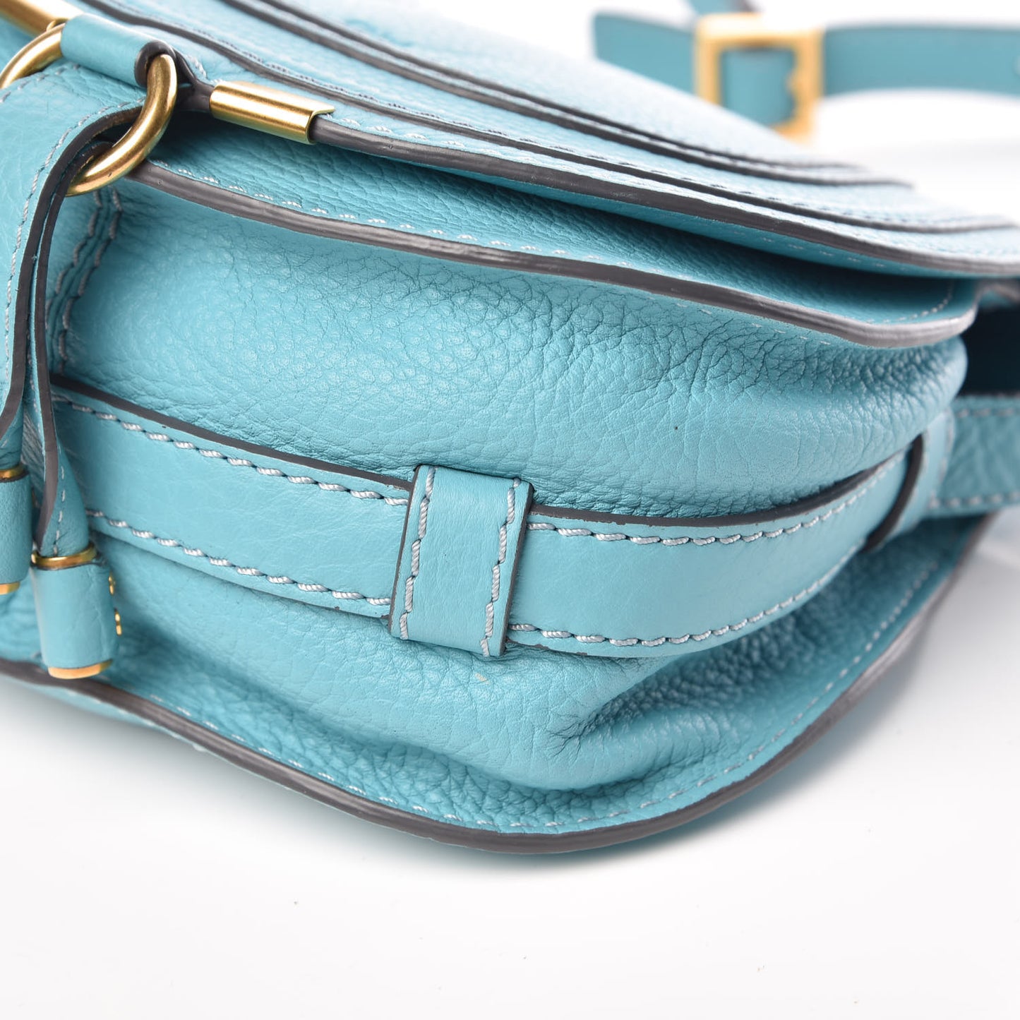 Calfskin Mini Marcie Round Crossbody Bag Blue