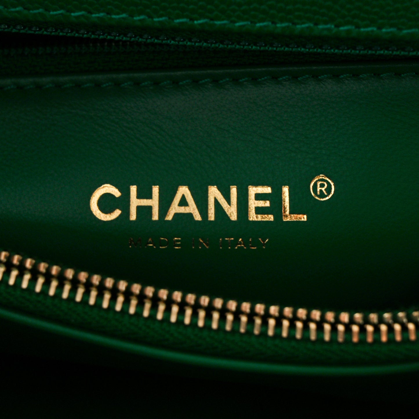 Caviar Quilted Small Coco Handle Flap Green