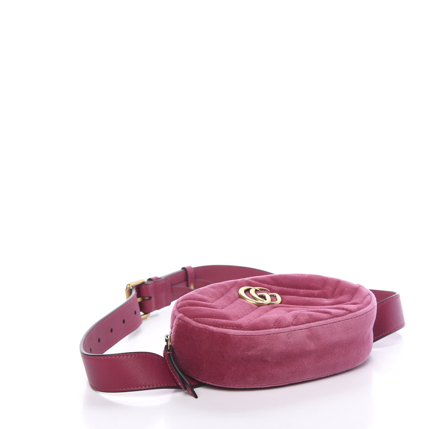 Gucci Velvet Matelasse GG Marmont Belt Bag 85 34 Light Raspberry Rose 3 of 10