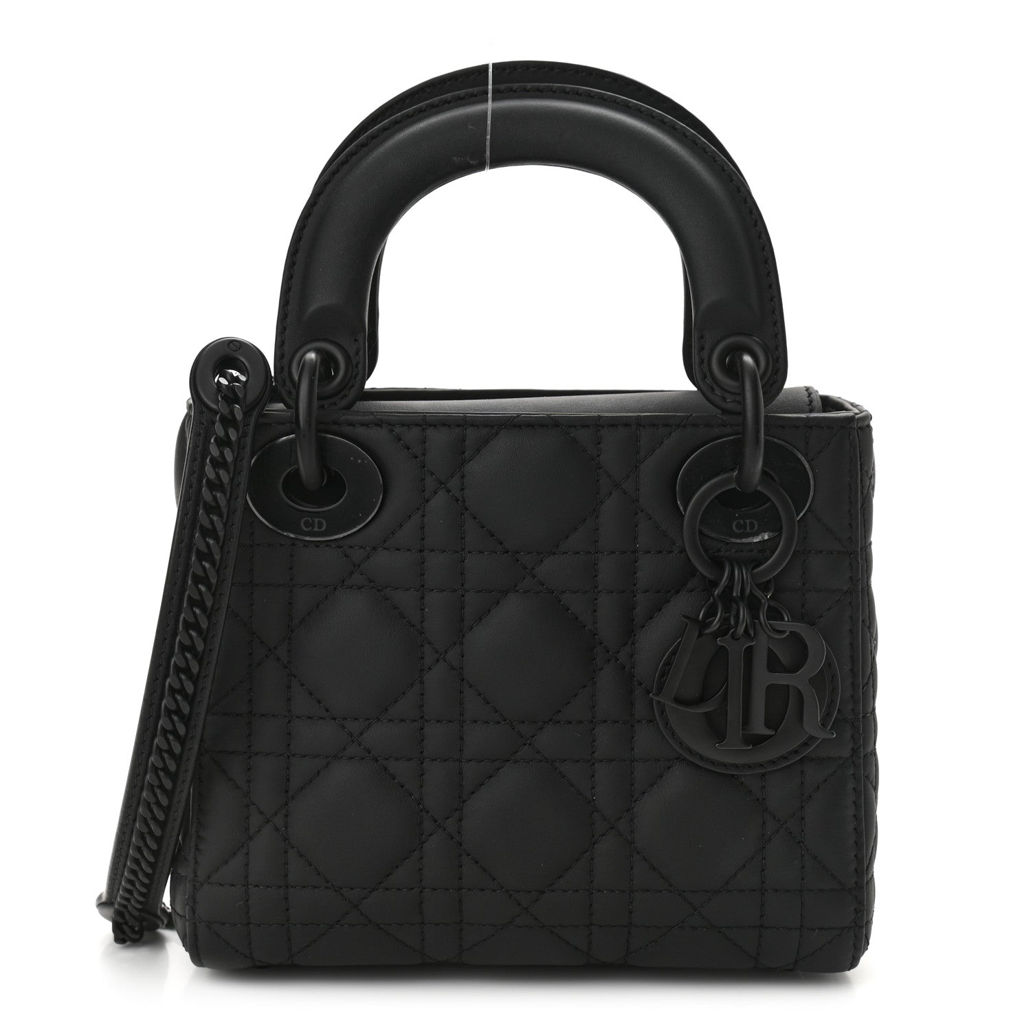 Christian Dior Ultra Matte Calfskin Cannage Mini Lady Dior Black 1 of 9