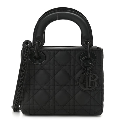 Christian Dior Ultra Matte Calfskin Cannage Mini Lady Dior Black 1 of 9