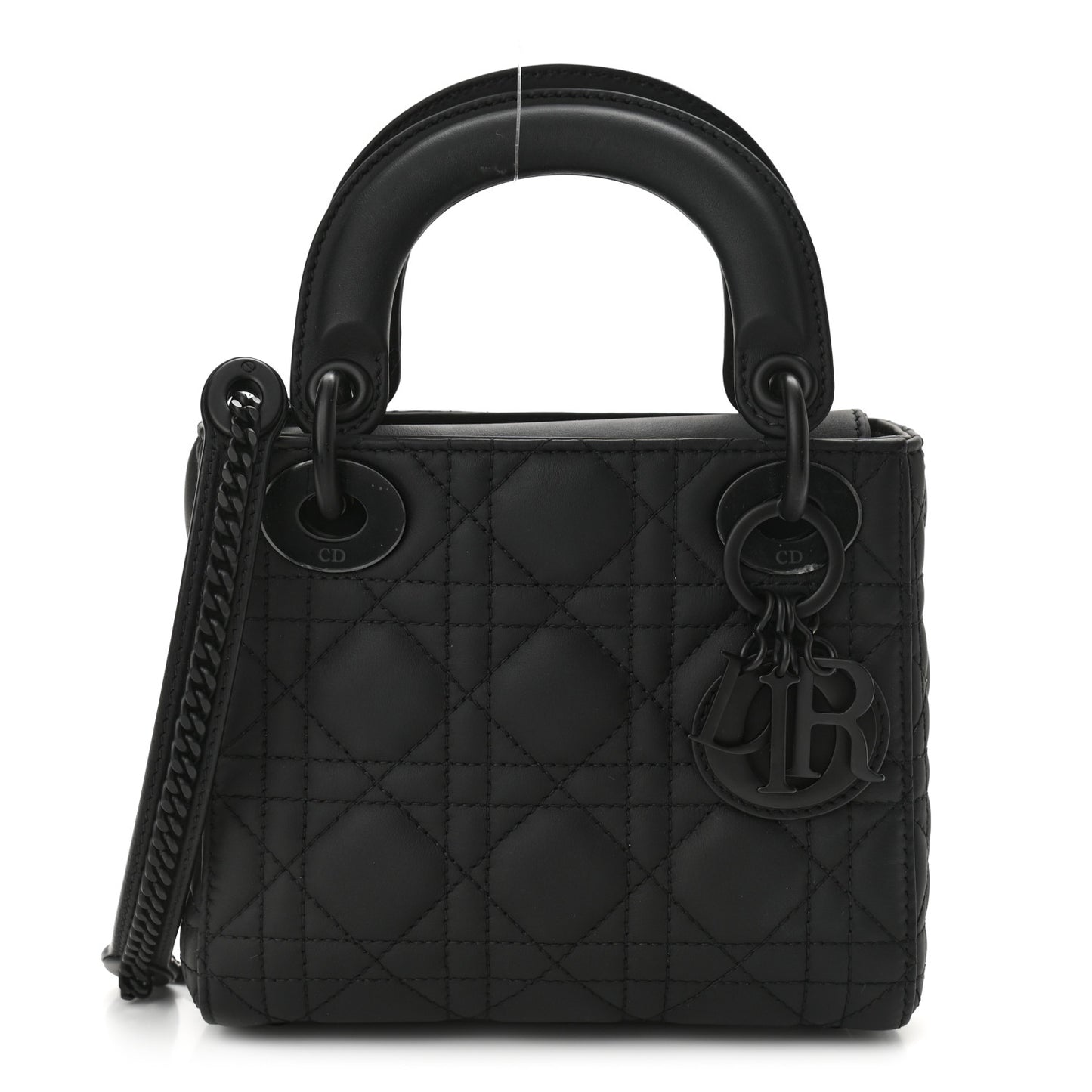 Ultra Matte Calfskin Cannage Mini Lady Dior Black
