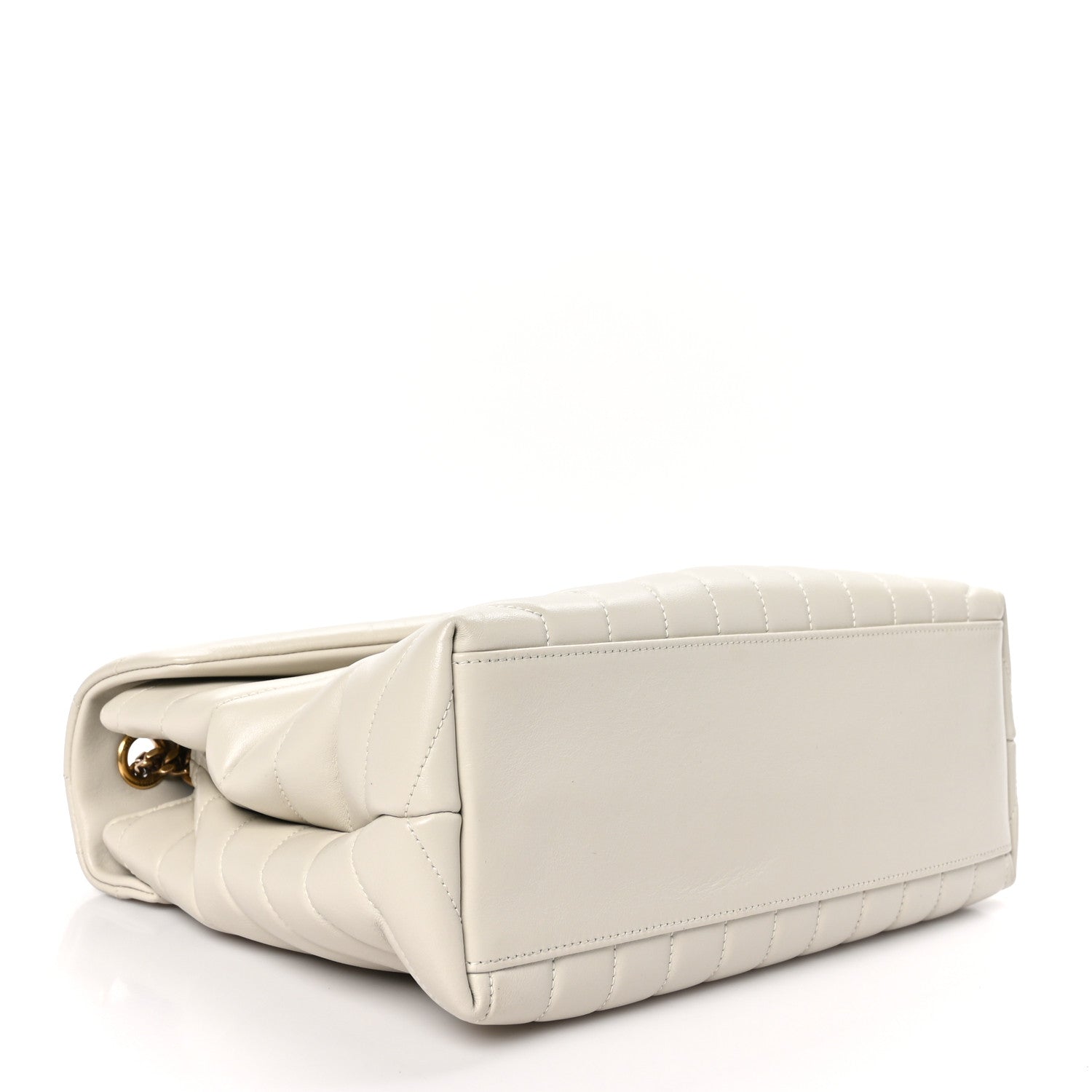 Saint Laurent Calfskin Y Quilted Monogram Medium Loulou Chain Satchel Crema Soft 4 of 11