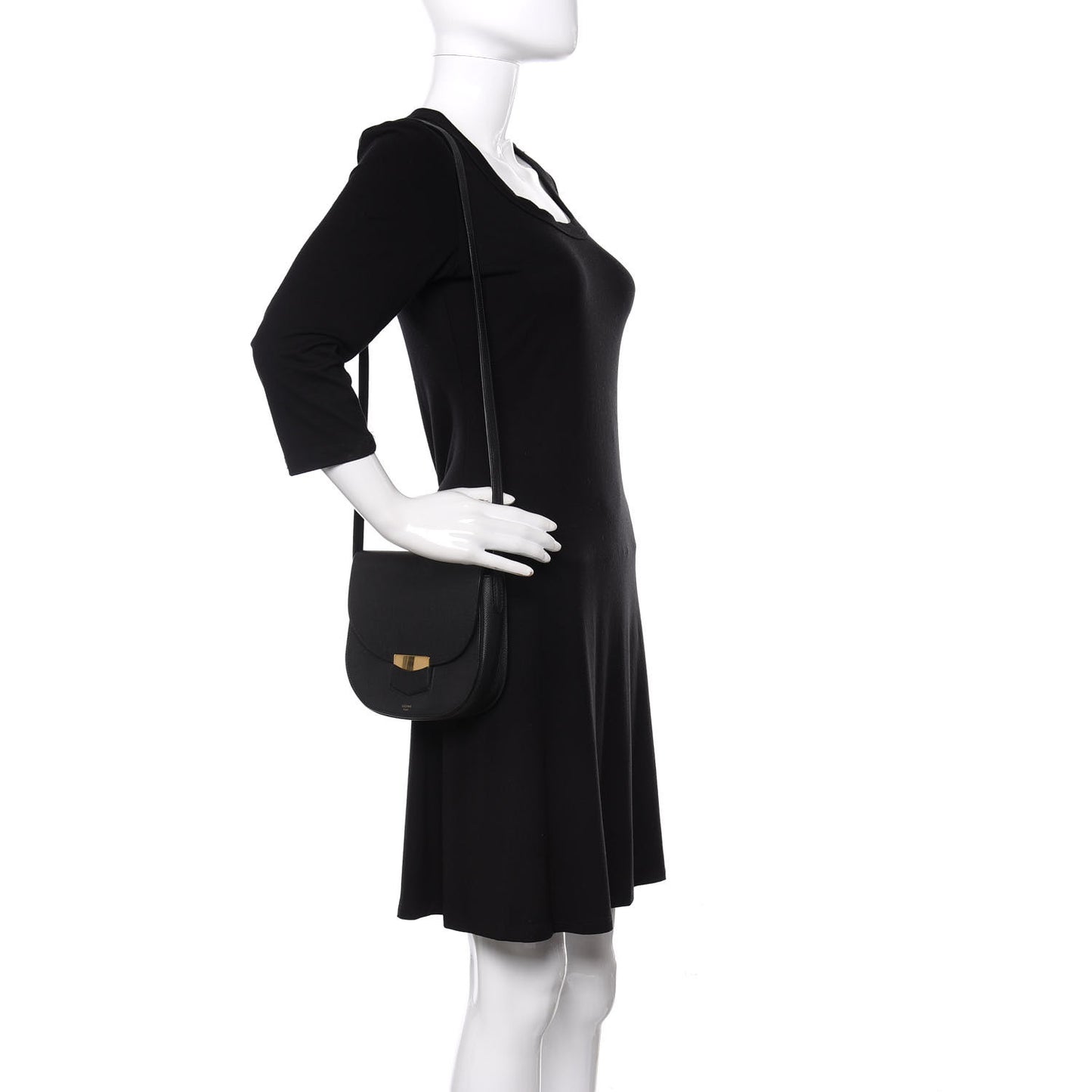 Baby Grained Calfskin Small Trotteur Black
