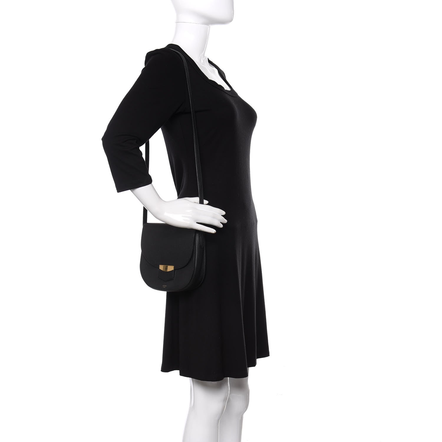 Celine Baby Grained Calfskin Small Trotteur Black 2 of 11