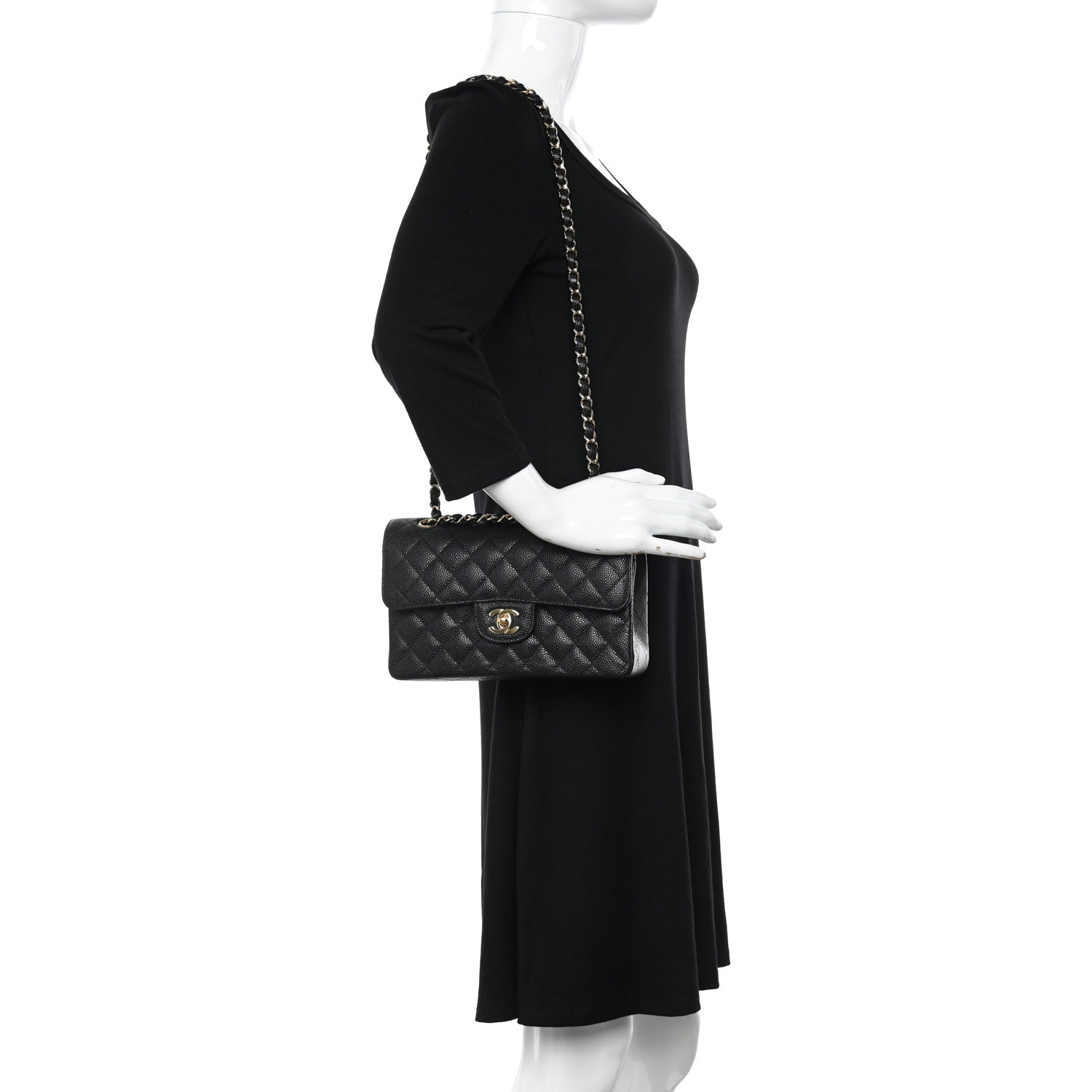 Chanel Caviar Quilted Small Double Flap Black 2 of 17