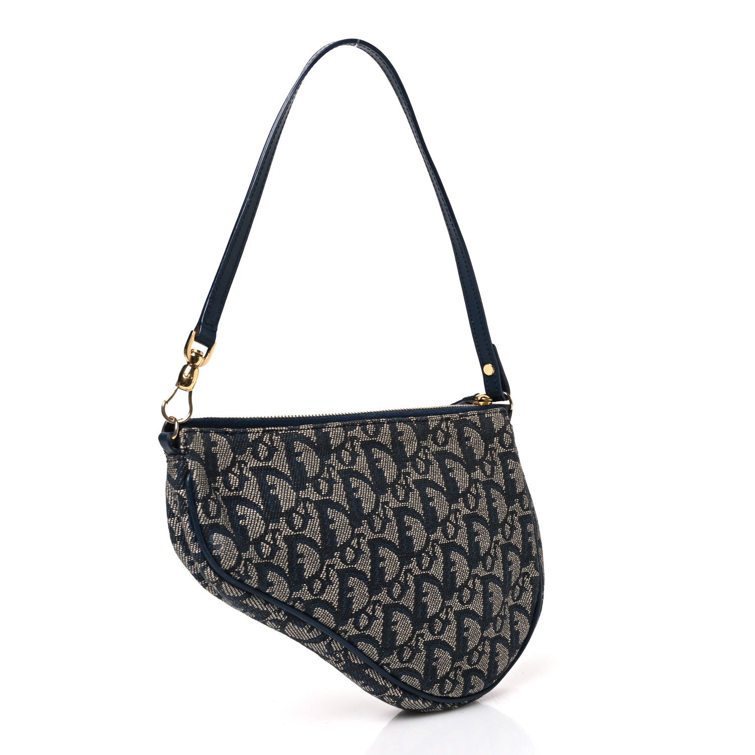 Christian Dior Monogram Mini Saddle Pochette Navy 2 of 9
