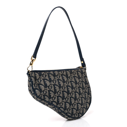 Christian Dior Monogram Mini Saddle Pochette Navy 2 of 9