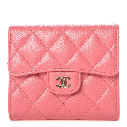 Chanel Caviar Quilted Compact Flap Wallet Pink 1 of 9