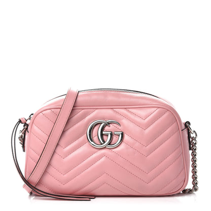Gucci Calfskin Matelasse Small GG Marmont Chain Shoulder Bag Wild Rose 1 of 11