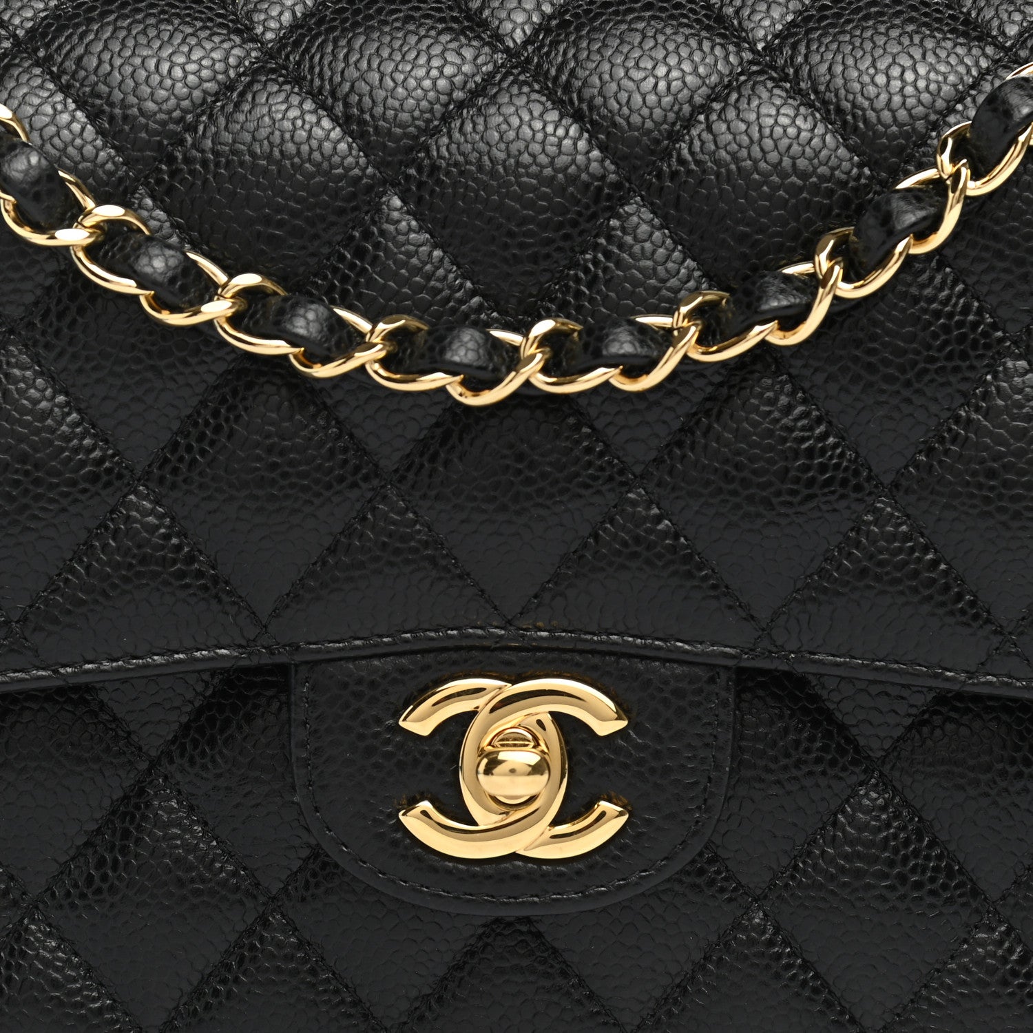 Chanel Caviar Quilted Medium Double Flap Black 8 of 12