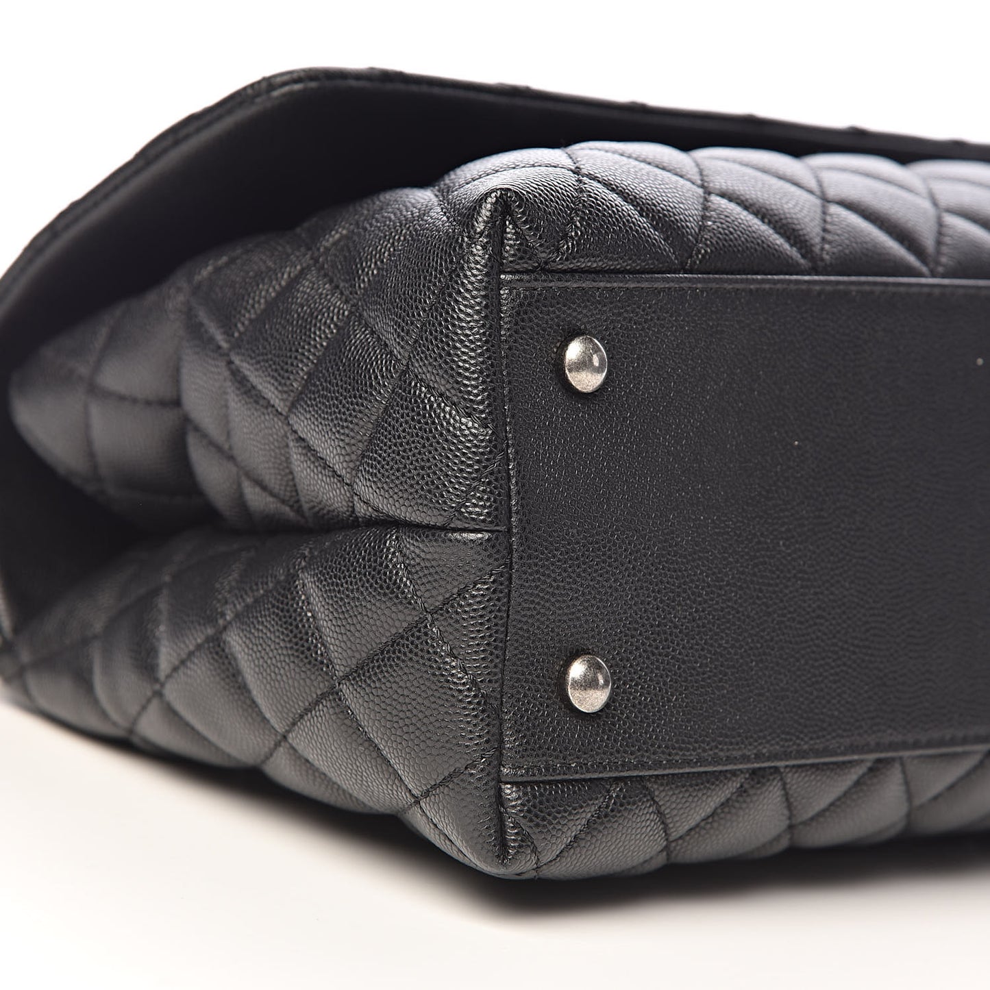 Caviar Quilted Small Coco Handle Flap Black