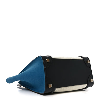 Celine Canvas Smooth Calfskin Micro Tri-Color Luggage Royal 4 of 9