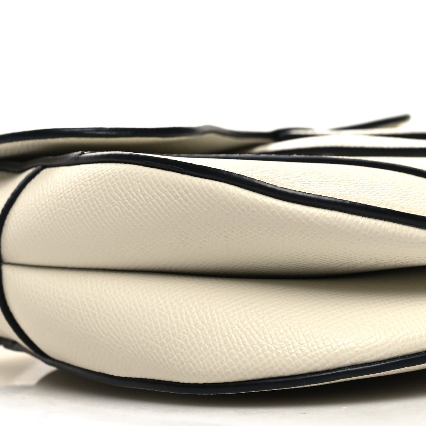 Grained Calfskin Saddle Bag With Strap Latte