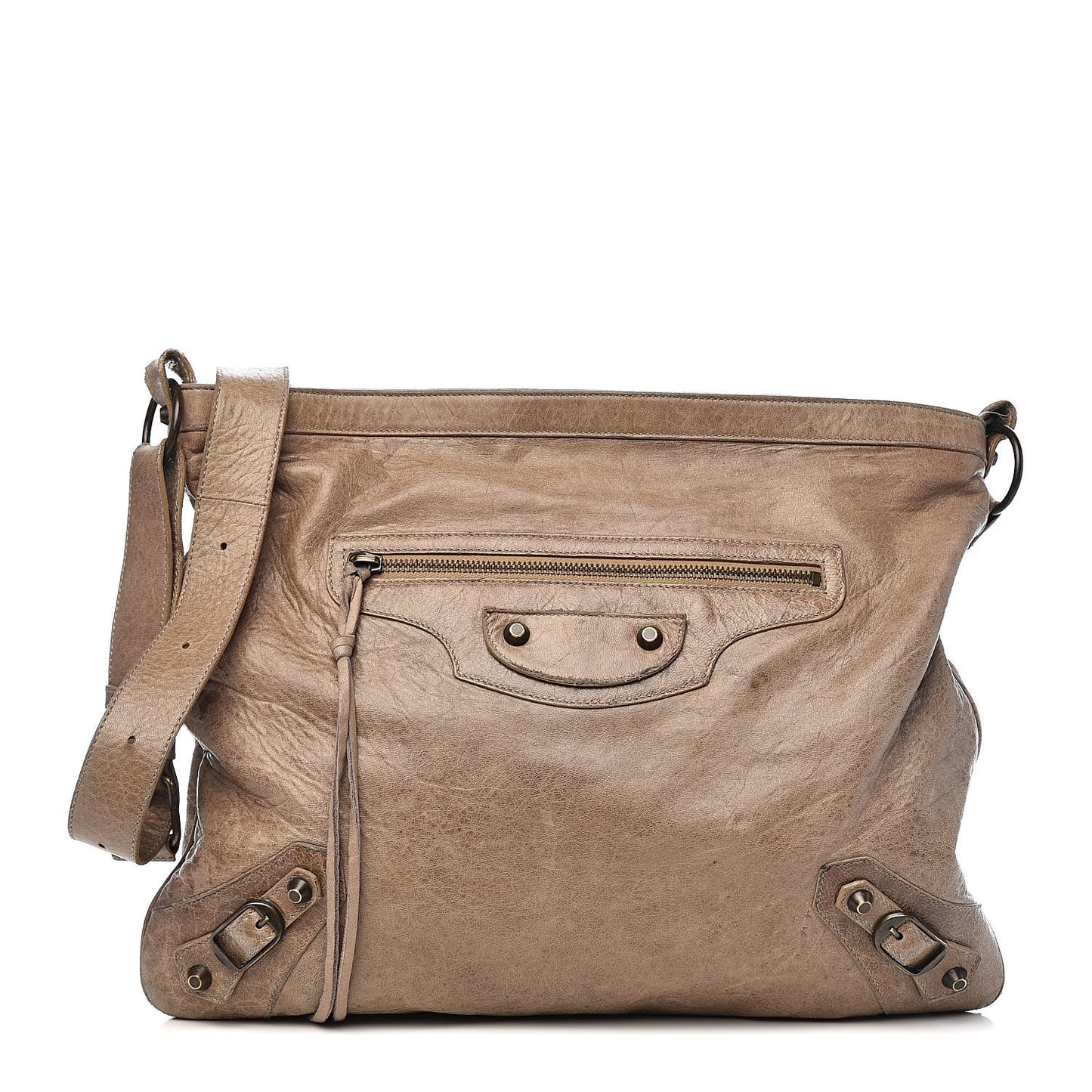 Chevre Classic Hardware Flat Messenger Gris Poivre