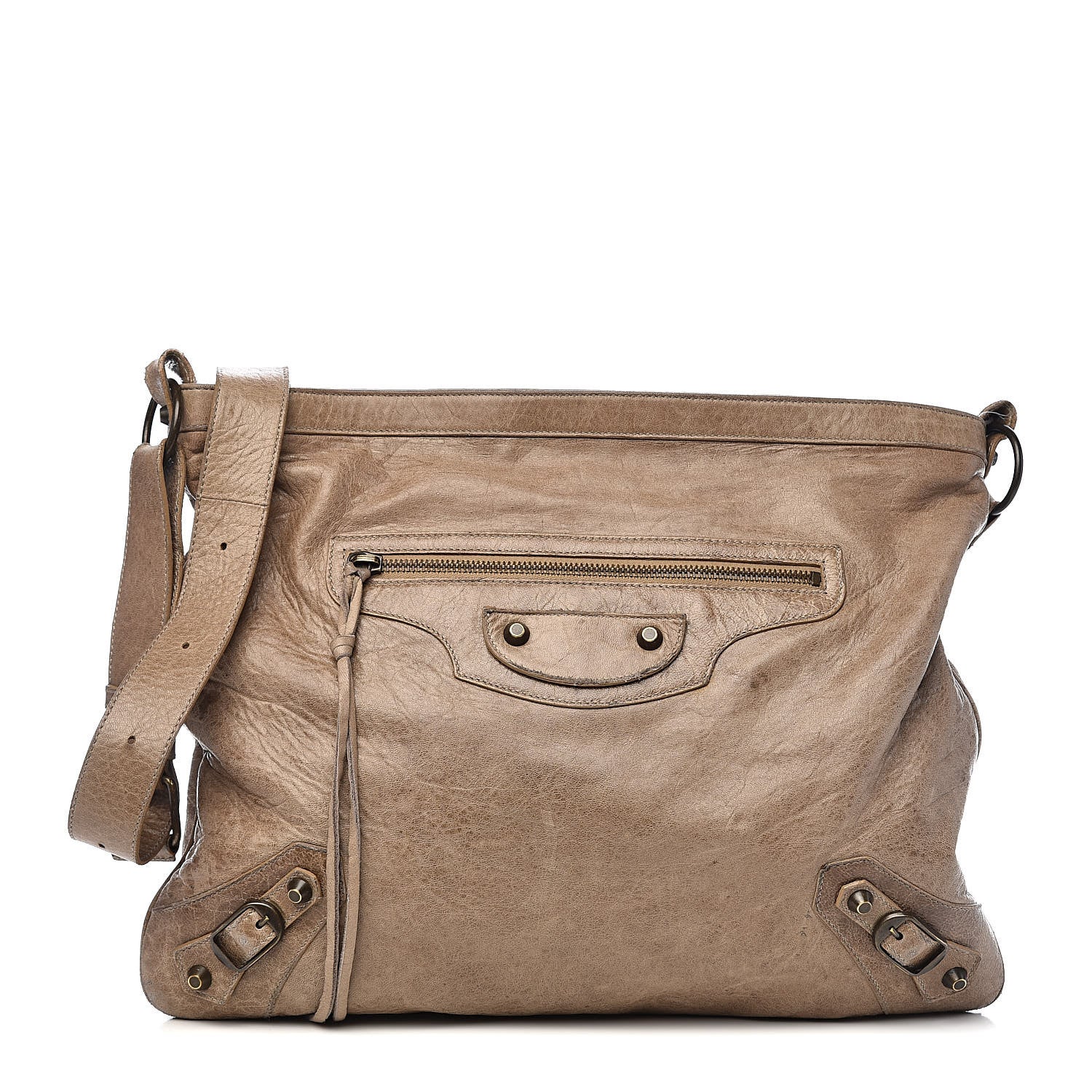 Balenciaga Chevre Classic Hardware Flat Messenger Gris Poivre 1 of 13