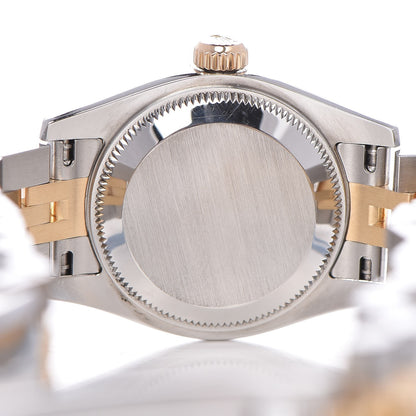 Rolex Stainless Steel 18K Yellow Gold Diamond 26mm Oyster Perpetual Datejust Watch Red Gradient 79173 7 of 7