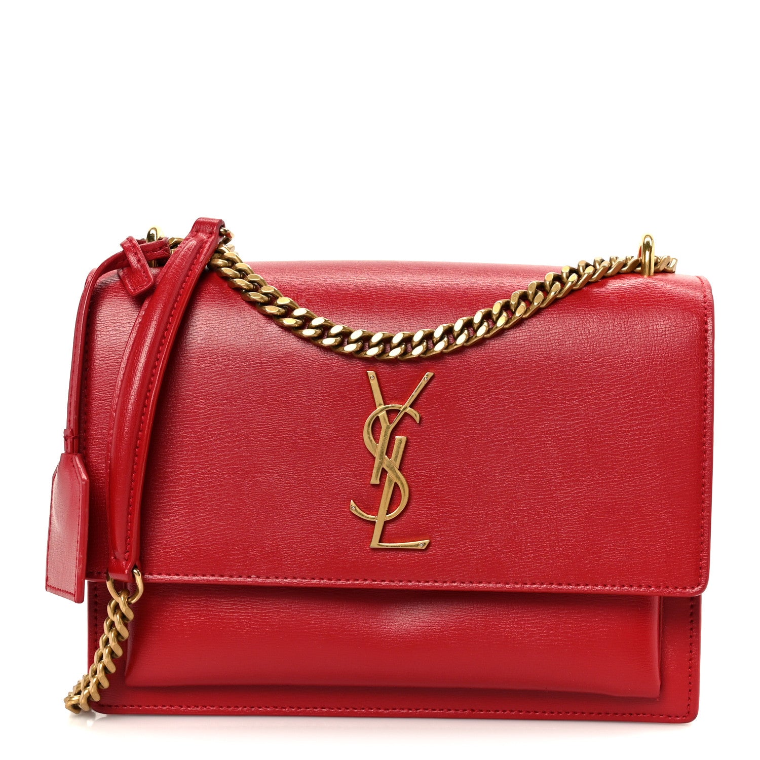 Saint Laurent Calfskin Medium Monogram Sunset Rouge Eros 1 of 12
