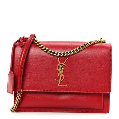 Saint Laurent Calfskin Medium Monogram Sunset Rouge Eros 1 of 12