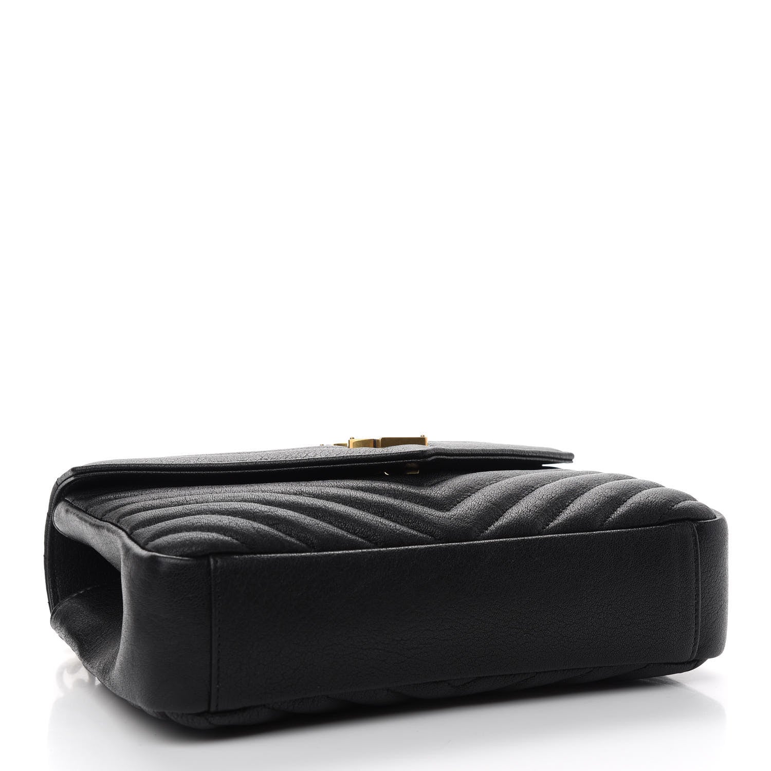 Saint Laurent Sheepskin Matelasse Chevron Monogram Medium College Bag Black 4 of 8