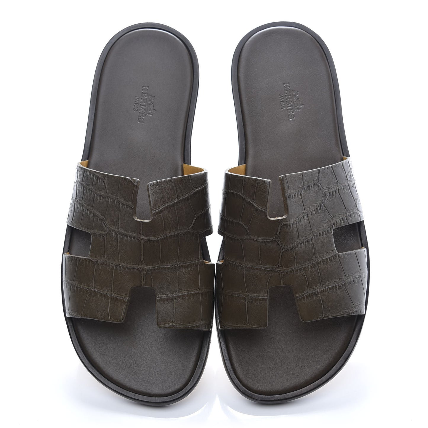 Matte Niloticus Crocodile Mens Izmir Sandals 42 Vert Olive