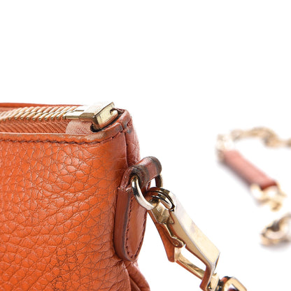 Burberry Signature Grain Calfskin Tassel Peyton Crossbody Clutch Bag Orange 11 of 17