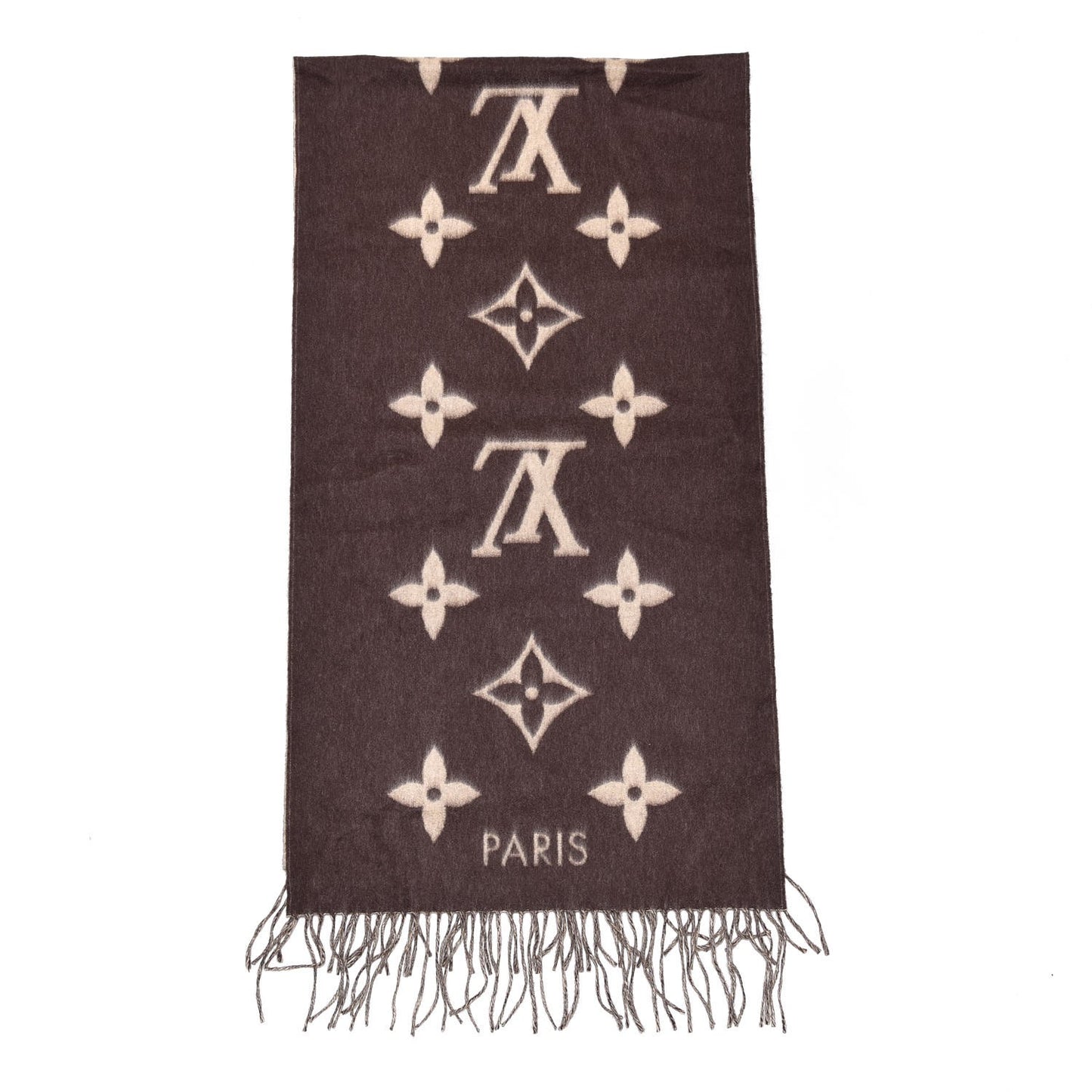 Cashmere Monogram Reykjavik Scarf Brown