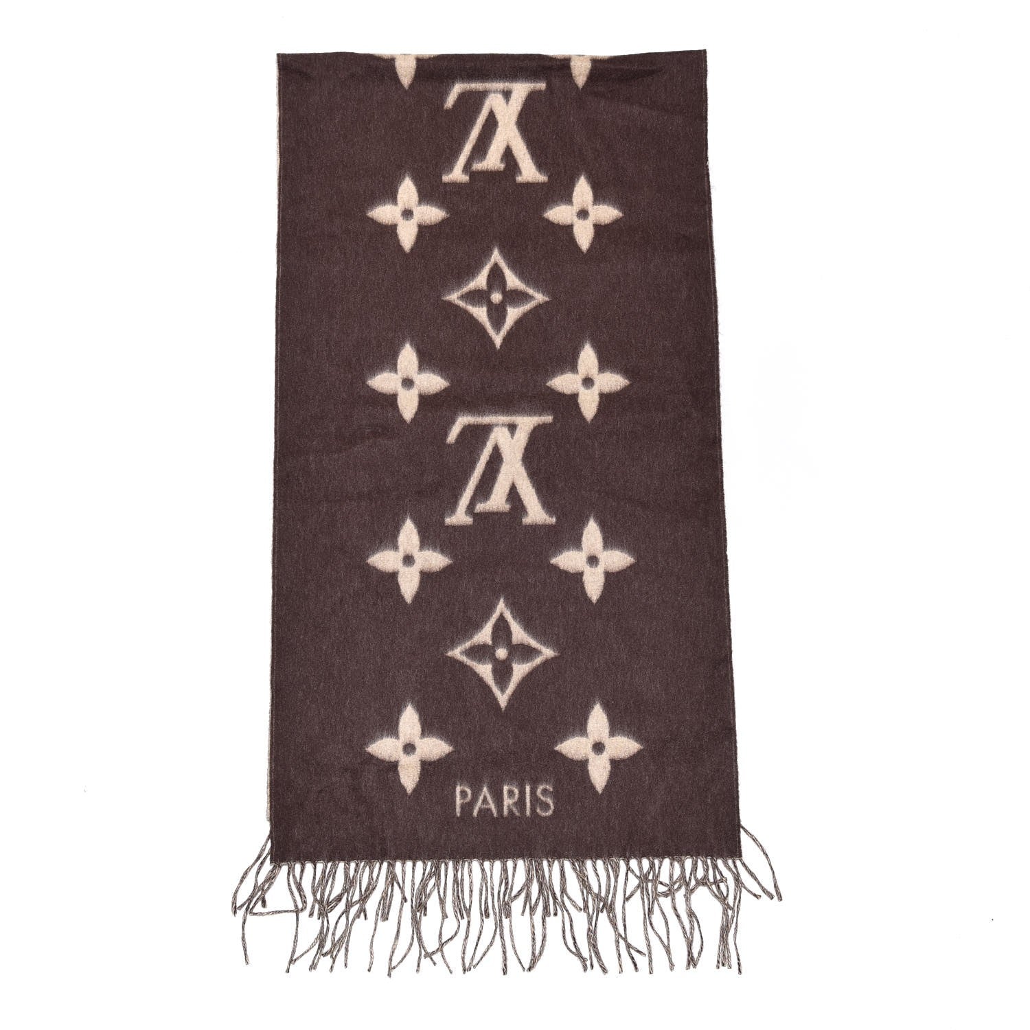 Louis Vuitton Cashmere Monogram Reykjavik Scarf Brown 3 of 4
