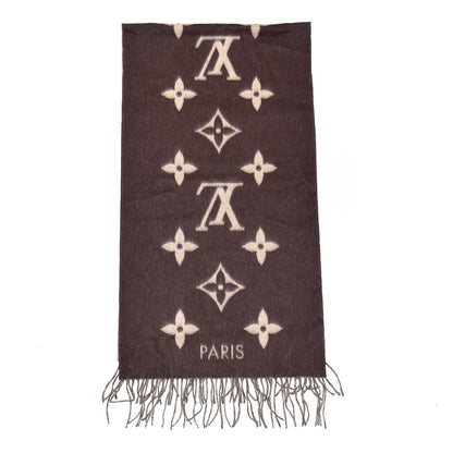 Louis Vuitton Cashmere Monogram Reykjavik Scarf Brown 3 of 4