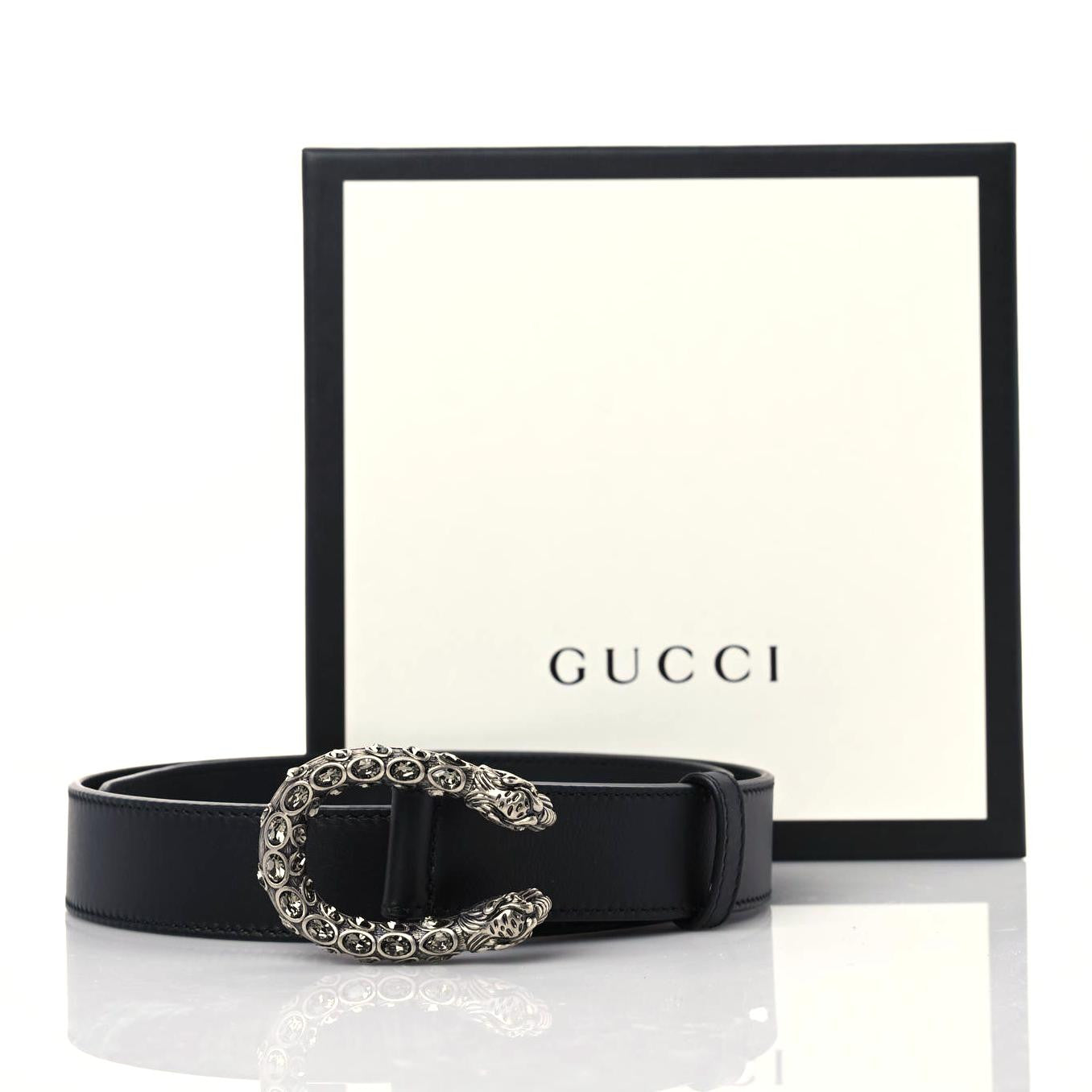 Moon Calfskin Crystal Dionysus 30mm Belt 75 30 Black Black Diamond