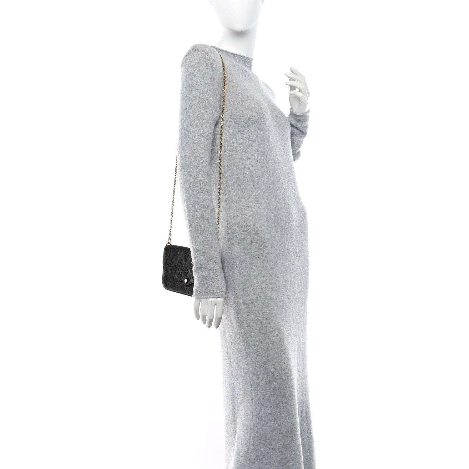 Louis Vuitton Empreinte Pochette Felicie Chain Wallet Black 2 of 8