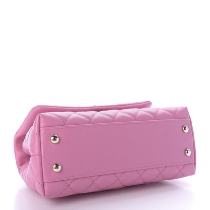 Chanel Caviar Lizard Embossed Quilted Mini Coco Handle Flap Pink 4 of 9