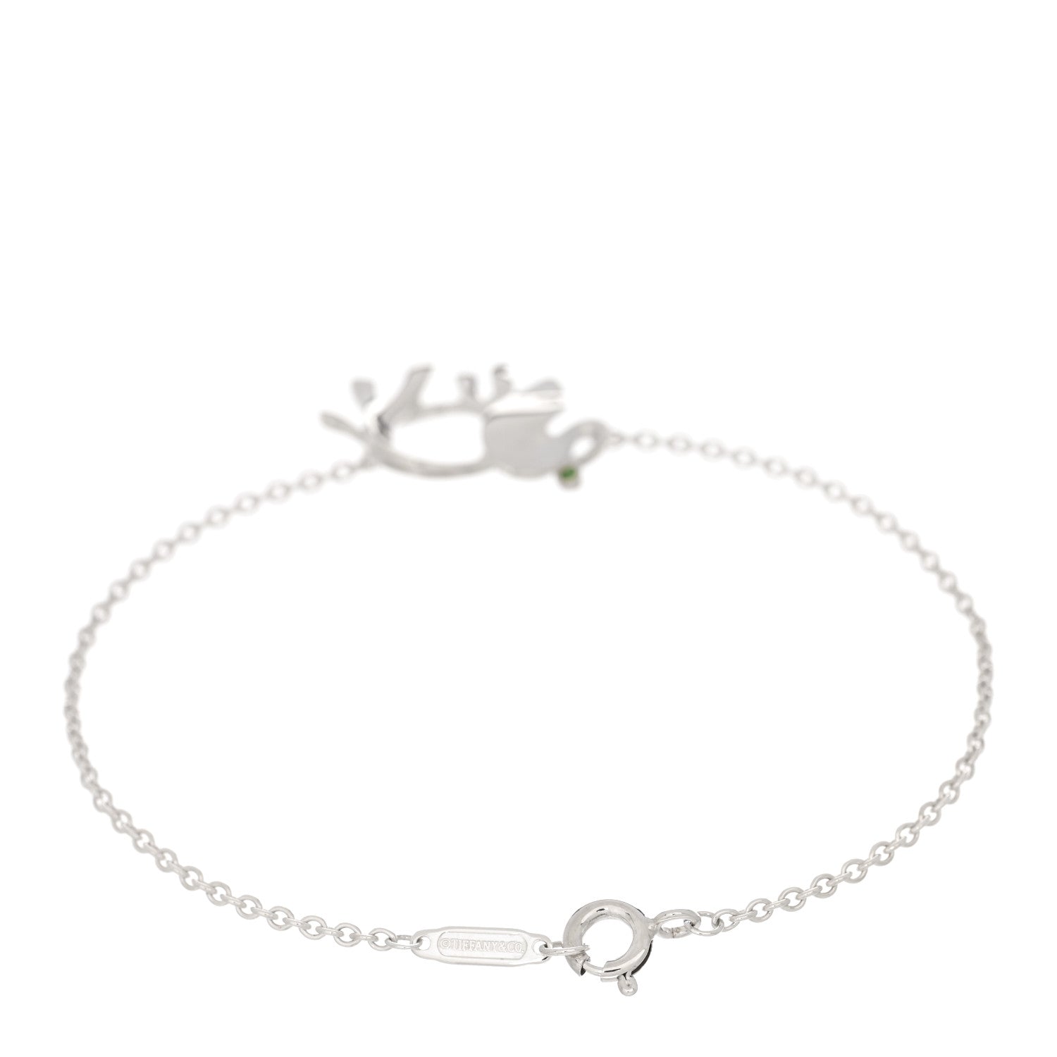 Tiffany Sterling Silver Tsavorite Save the Wild Elephant Bracelet 2 of 4