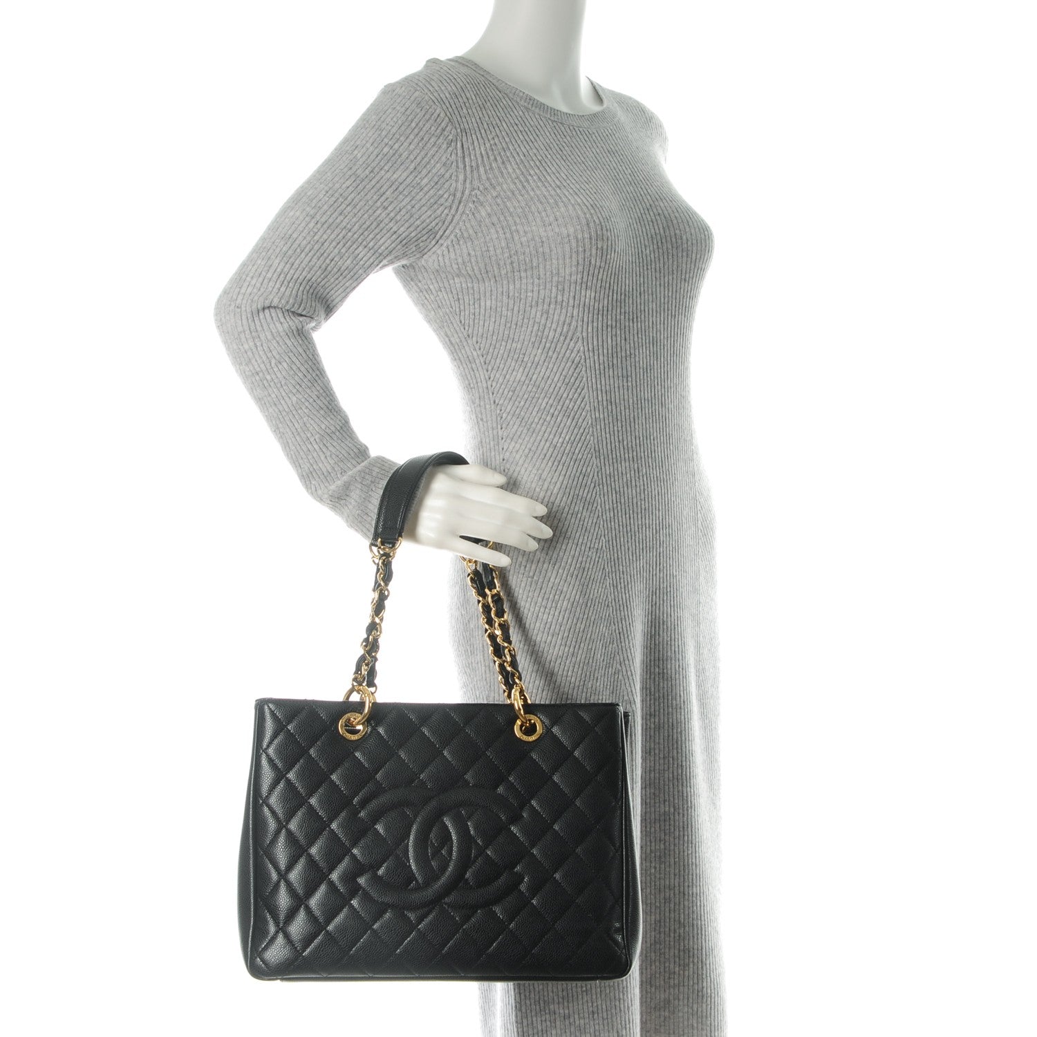 Chanel Caviar Quilted Grand Shopping Tote GST Black 2 of 7